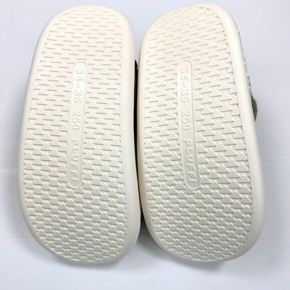 Pluffi Puffy Green Bootie Slippers EU 34-35 US Big Kid 3-4 Cozy Plush Soft - Picture 4 of 5